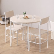 さわやかな円形ダイニング3点セット (WW)