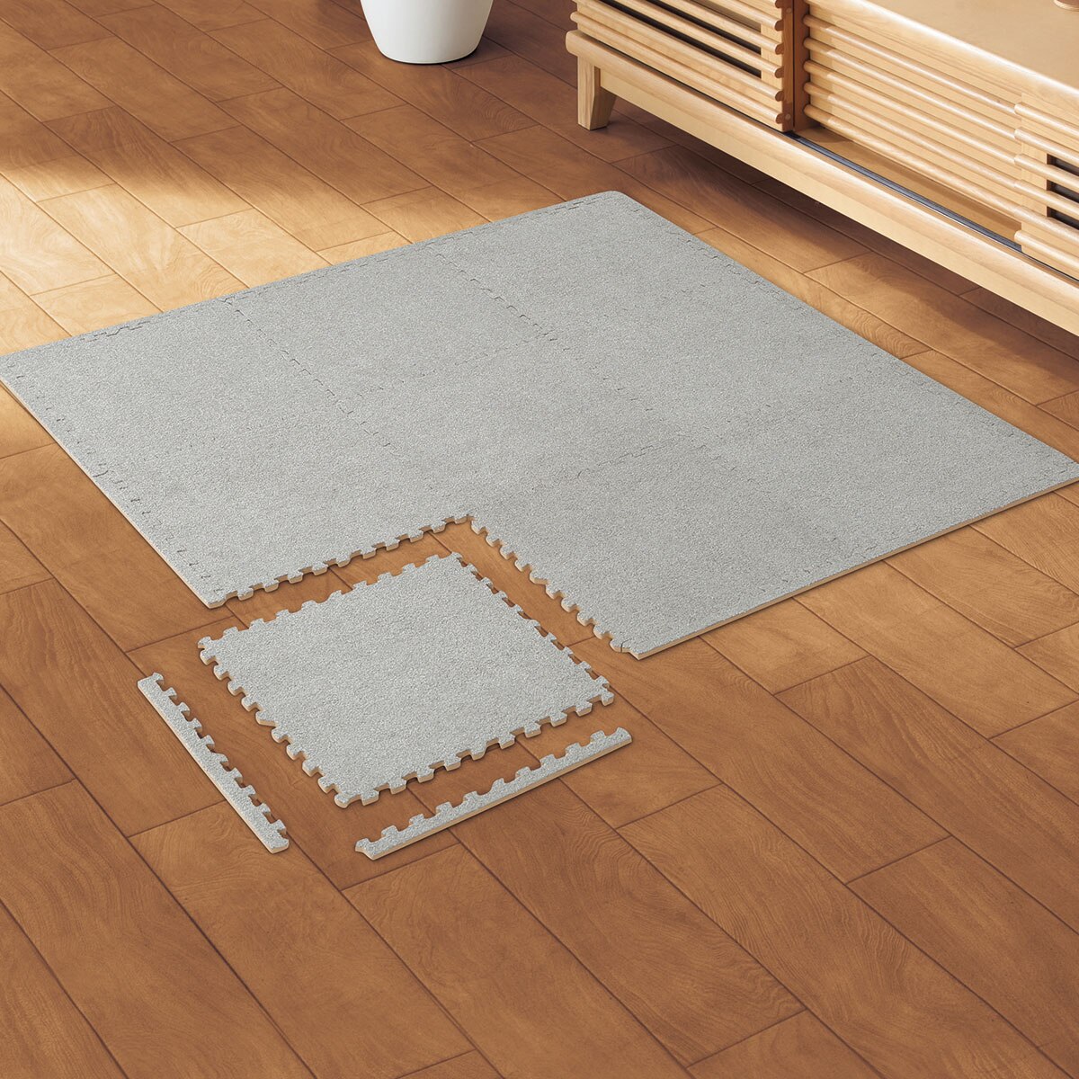 デコホーム商品】洗えるやわらか起毛のジョイントマット(NウォッシュGY