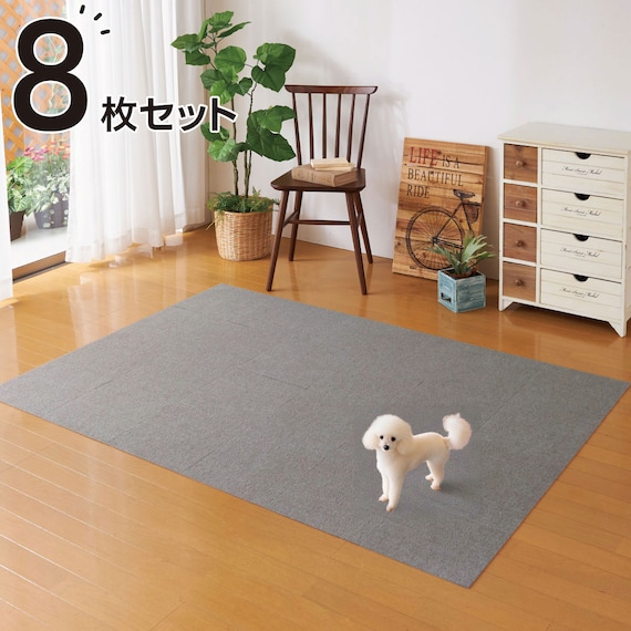 おくだけ吸着撥水タイルマット(8P KMn03 GY) 1枚目画像