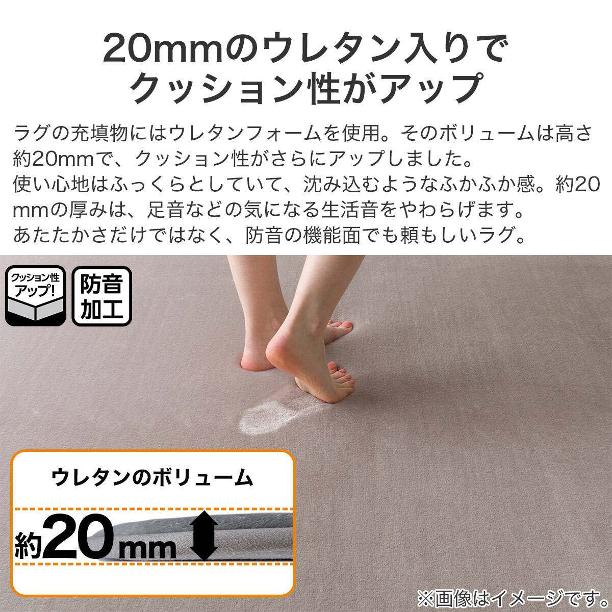 20mmウレタン入り防音+保温+吸湿発熱+蓄熱ラグ(NウォームSP nsDA01