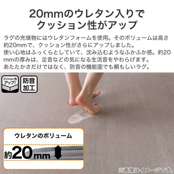 20mmウレタン入り防音+保温+吸湿発熱+蓄熱ラグ(NウォームSP nsDA01 MO200X240) 11枚目画像