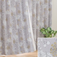 遮熱・遮光ドレープカーテン(リーフGY)