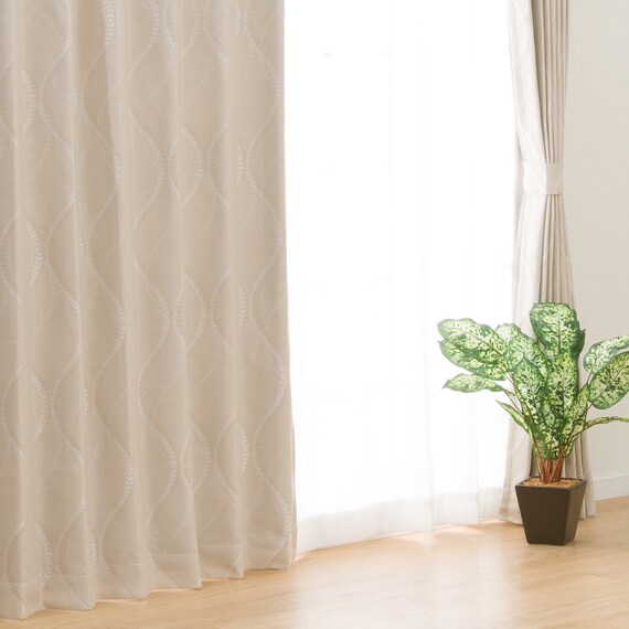 裏地付き・遮光ドレープカーテン(100X110X2 IV DH92) 2枚目画像