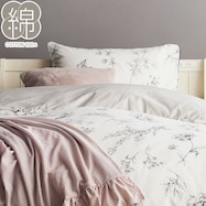 枕カバー(花ラインアート柄)