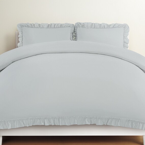 掛け布団カバー セミダブル(ウォッシュ フリル F6 GR SD) 1枚目画像