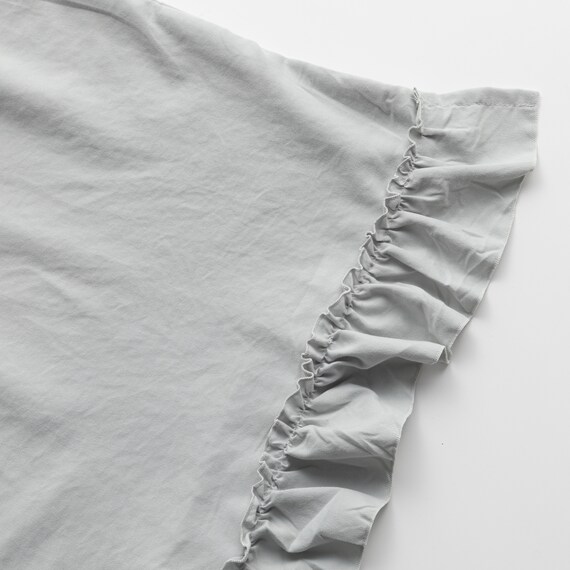 掛け布団カバー セミダブル(ウォッシュ フリル F6 GR SD) 3枚目画像