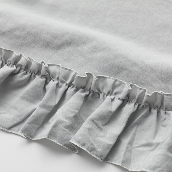掛け布団カバー セミダブル(ウォッシュ フリル F6 GR SD) 4枚目画像