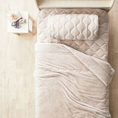 デコホーム商品】置くだけ簡単 敷きパッド ダブル(NウォームWSP A2309  