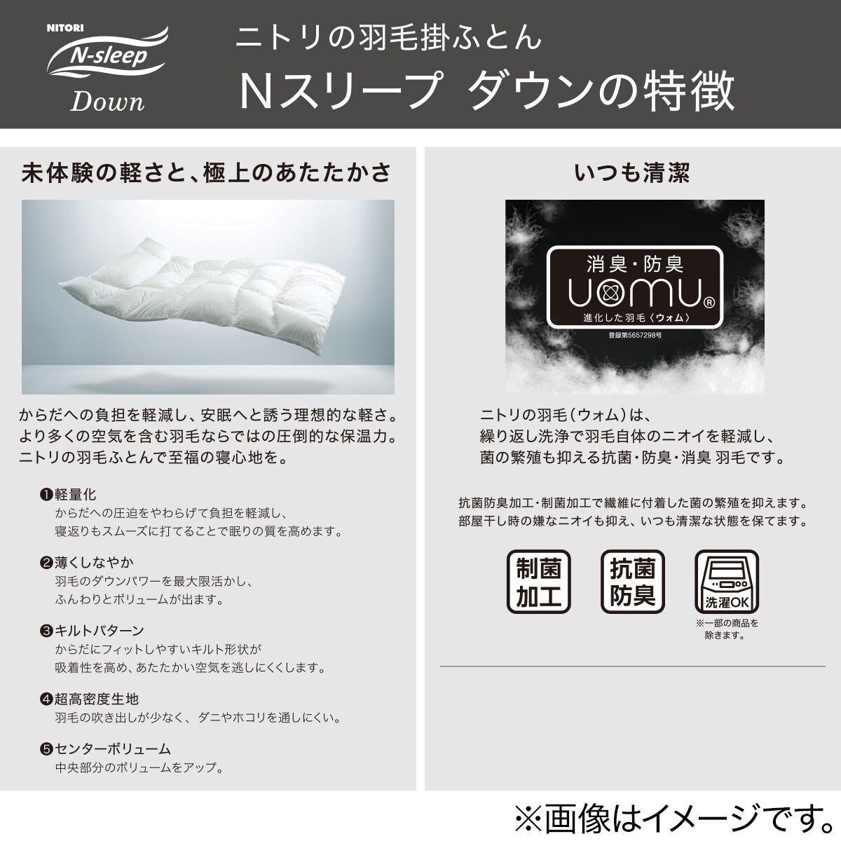 ニトリ 羽毛布団 グレーダックダウン80% シングル ニトリ 羽毛布団 グレーダックダウン80% シングル