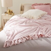 【デコホーム商品】フリル付きタオルケット　シングル（S24 RO）
