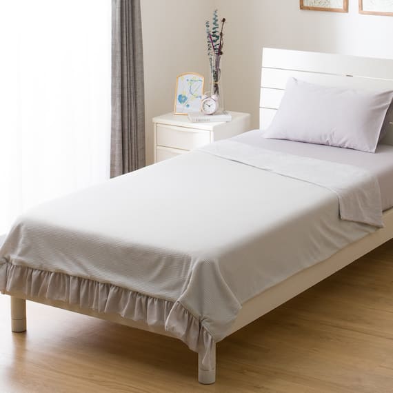 フリル付きタオルケット シングル(S24 GY) 1枚目画像