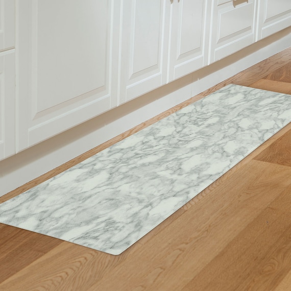 拭けるキッチン用クッションフロアマット(PVC マーブルWH 45X240) 1枚目画像