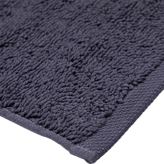 8本撚りパイルで肌触り良く 吸水 タオルバスマット(Dリッチ 30X50 NV) 3枚目画像