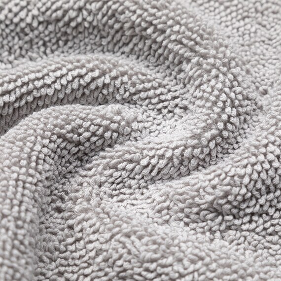 8本撚りパイルで肌触り良く 吸水 タオルバスマット(Dリッチ 45X60 LGY) 5枚目画像