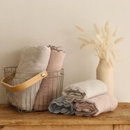 【デコホーム商品】スカラップ刺繍　フェイスタオル（SR22）