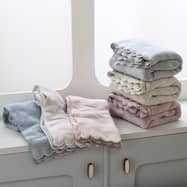 スカラップ刺繍 フェイスタオル(SR22)