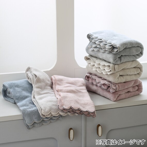 スカラップ刺繍　バスタオル（RO SR22） 4枚目画像