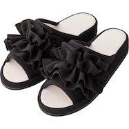 ヒールスリッパ(フリル M BK nHL01)