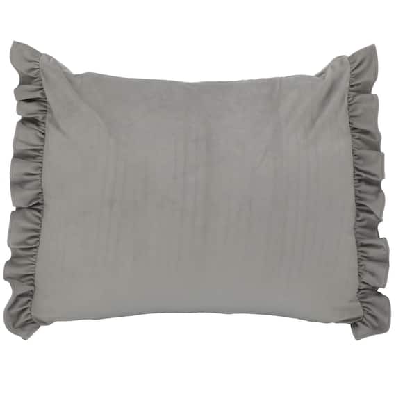 布団収納カバー(クッションカバー フリル GY) 1枚目画像