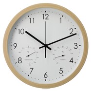 静音秒針 温湿度計付き 掛け置き兼用時計(30QT NA FR887)