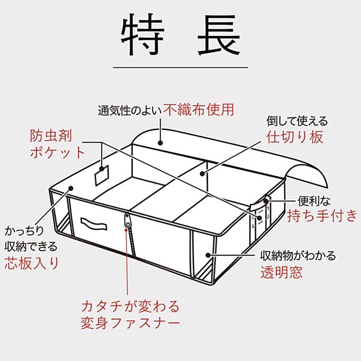 ２つにたためる 衣類・布団収納バッグ タクミ(M)通販 | ニトリネット