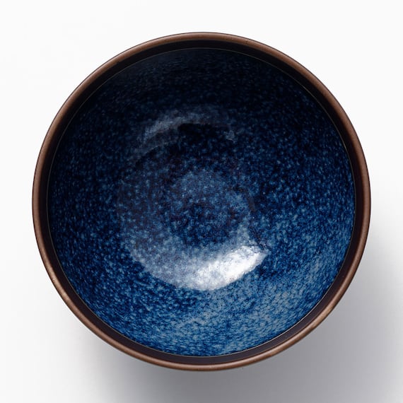 飯椀(中) カルエクレ・デコ 窯変紺錆巻き 3枚目画像
