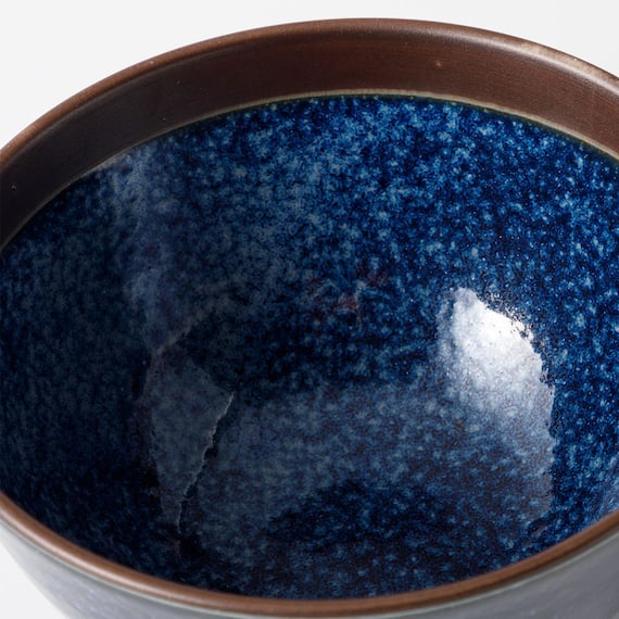飯椀(中) カルエクレ・デコ 窯変紺錆巻き 5枚目画像