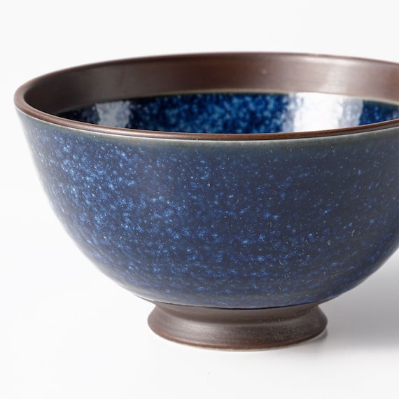 飯椀(中) カルエクレ・デコ 窯変紺錆巻き 6枚目画像