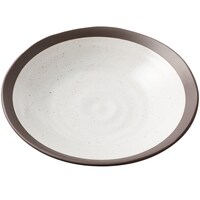 【デコホーム商品】超軽量深皿　カル：エクレ　デコ　錆(白唐津)