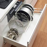 ざる・ボウル・フライパンスタンド(幅46～86cm DH860)