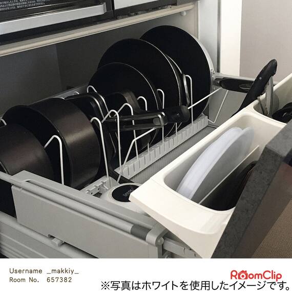 ざる・ボウル・フライパンスタンド(幅46～86cm DH860) 8枚目画像