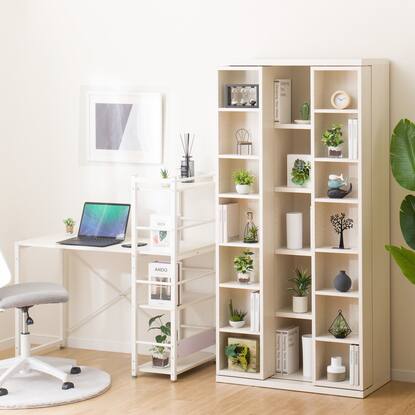 Wスライド本棚(M BS003 WW)通販 | ニトリネット【公式】 家具  