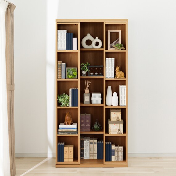 Wスライド本棚(L BS004 LBR) 2枚目画像