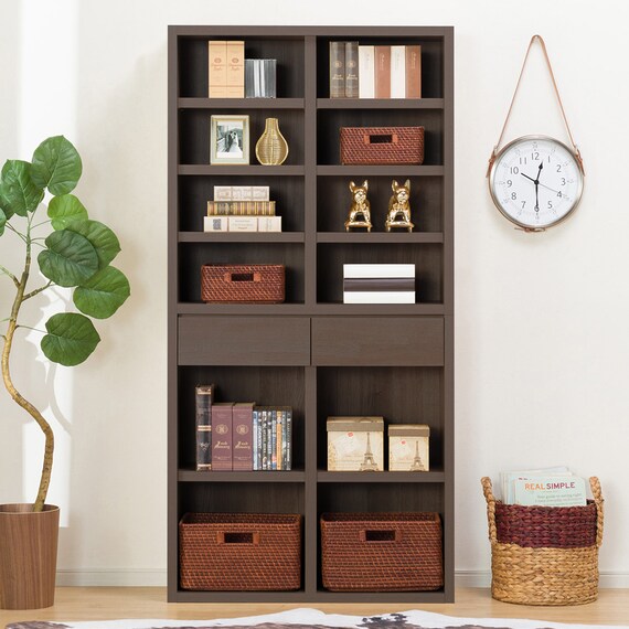 オープン本棚(カゼラ90 DBR) 2枚目画像