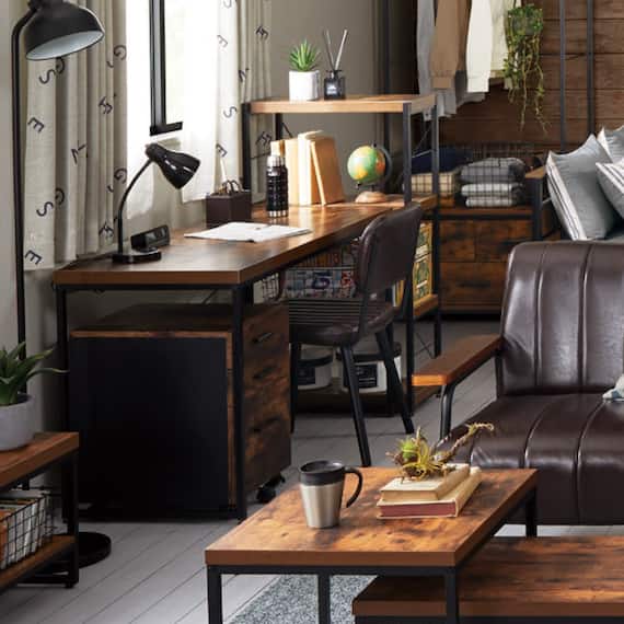 デスク(ステインSN01-120 BR) 6枚目画像