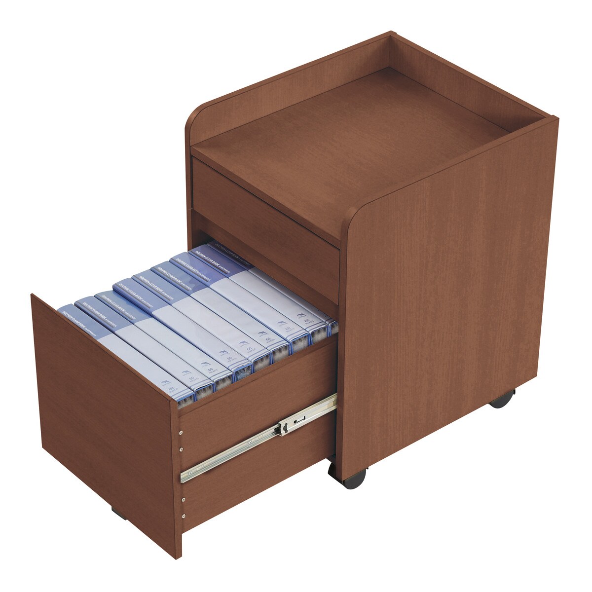 ニトリ ワゴン (N ステインF40 BR) ミドルブラウン デスクワゴン 袖机