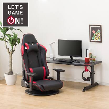 ゲーミングローデスクローチェアセット(ローデスクGM004 BKRE  