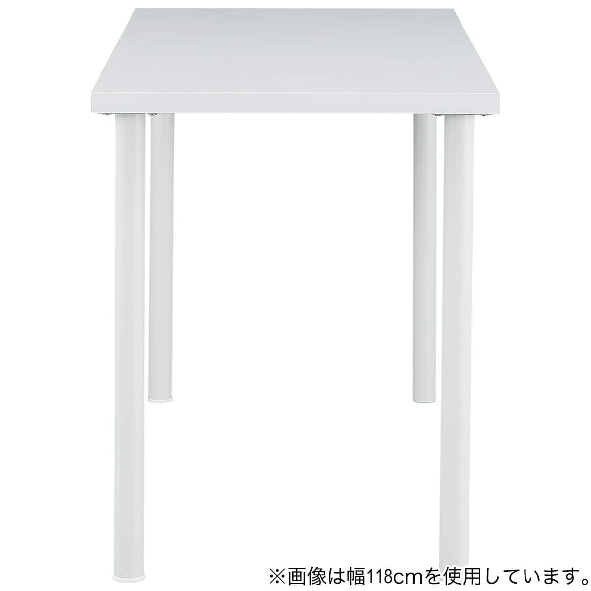 オフィスデスクセット(プレフェ118WH 丸脚WH/肘なしオフィスチェア