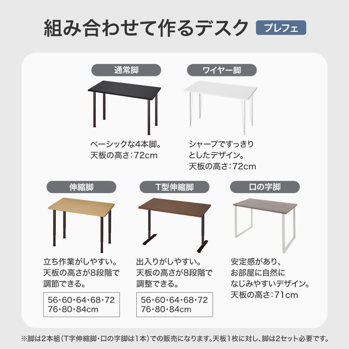デスクプレフェセット(天板140WH/T型脚 69BK) | ニトリネット【公式