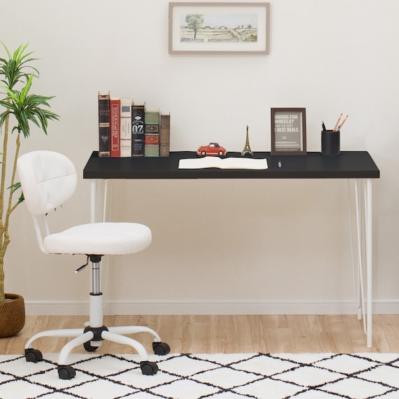 デスクプレフェセット(天板140BK/ワイヤーレッグ69WH) 2枚目画像