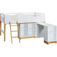美品】ニトリのシステムベッド白デスクと椅子もついてます 家具