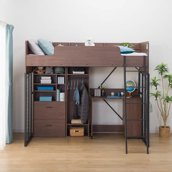 ロフトベッド(デニッシュBD23AV ライトなしMBR/BK) 8枚目画像