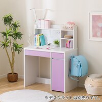 上棚付きコンパクトデスクセット(ES23 WH/PU)