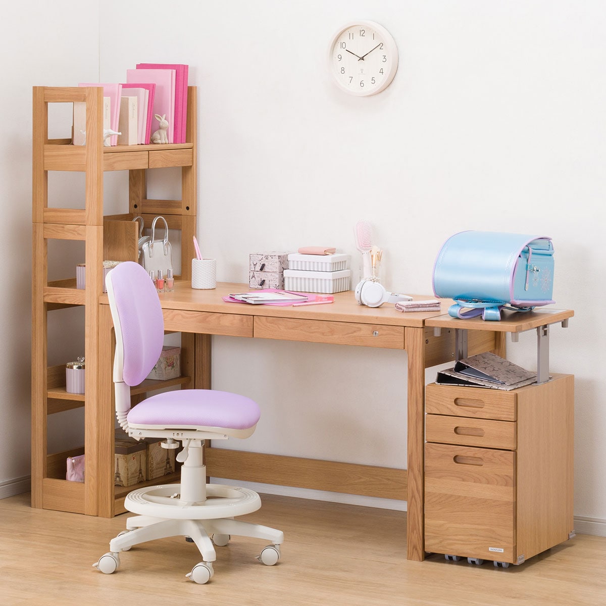 デスク+シェルフ+スリムワゴンセット (ビーノ12060 NS) | ニトリネット