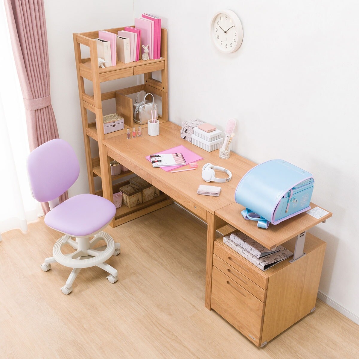 デスク+シェルフ+リフティングワゴンセット (ビーノ12060 NS) | ニトリ