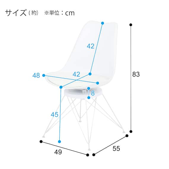 オフィスチェア(OC102 回転 WH/IV) 15枚目画像