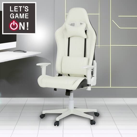 ゲーミングチェア(GM709 WH/BK) 1枚目画像