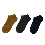 3組セット スニーカーソックスドット柄 23～25cm(GY/BL/YE)