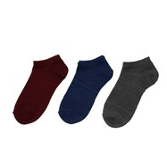3組セット スニーカーソックス無地 23～25cm(BK/WI/BL)