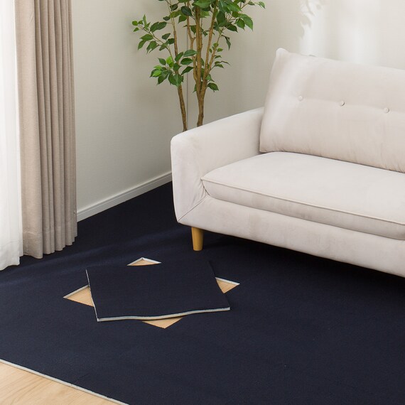 防音・極厚・洗えるタイルカーペット 50×50cm (T1 ネイビー) 1枚目画像